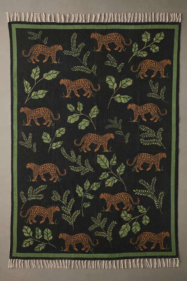 Prowling Leopard Printed Rug