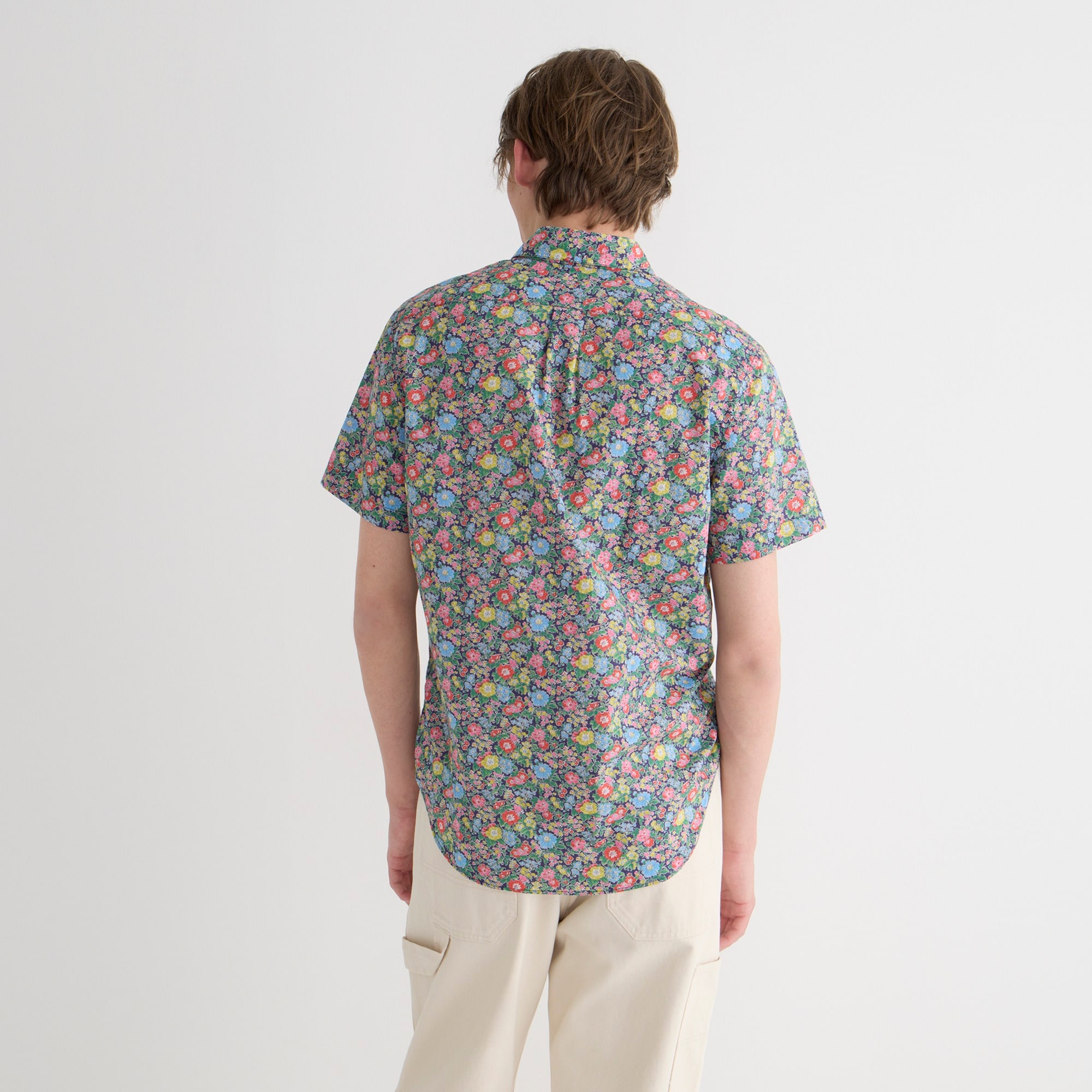 Short-sleeve point-collar shirt in Liberty&reg; print