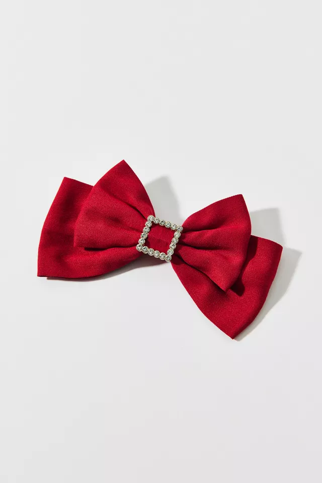 Rhinestone Embellished Bow Hair Clip