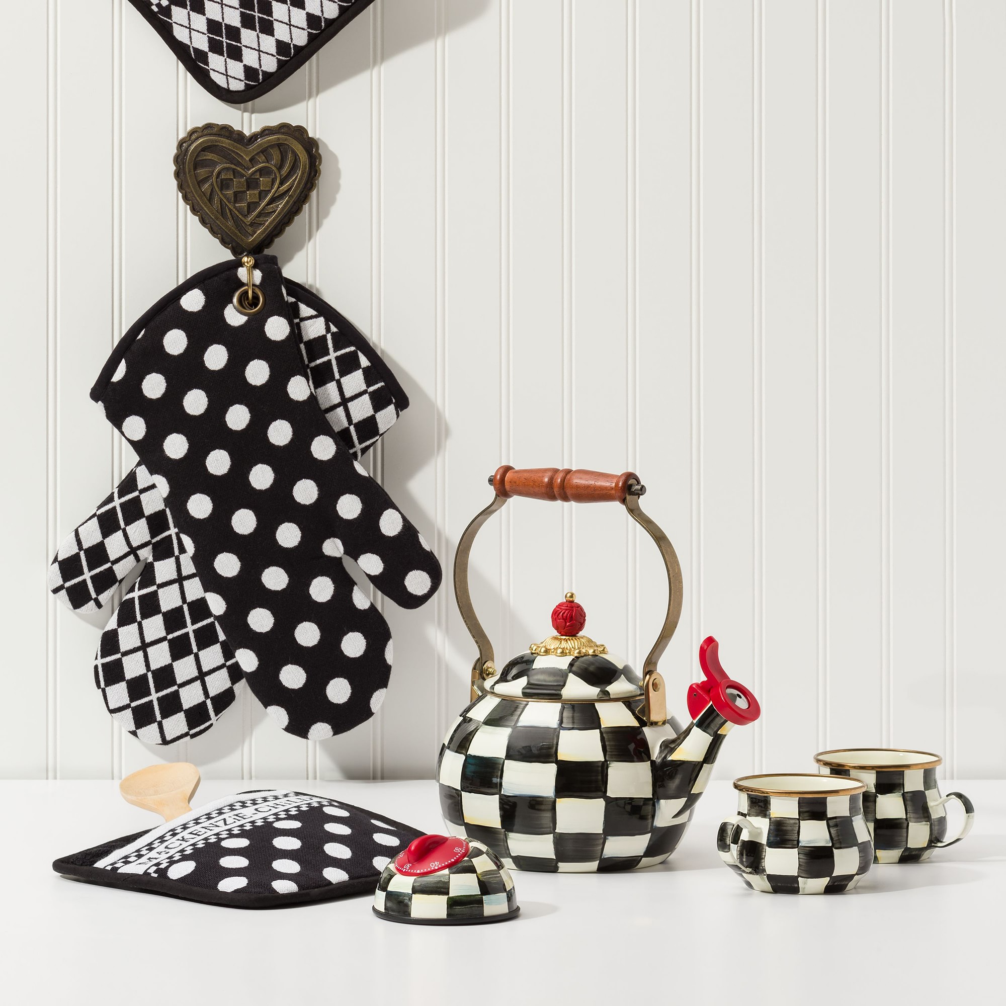 Mackenzie-Childs Courtly Check Whistling Tea Kettle