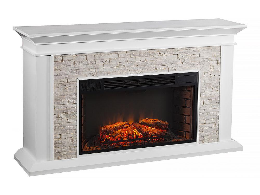 Canyon Heights Electric Fireplace Mantel Package in White
