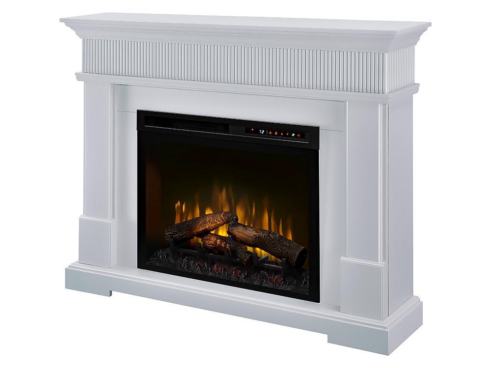 Jean Electric Fireplace Mantel Package in White