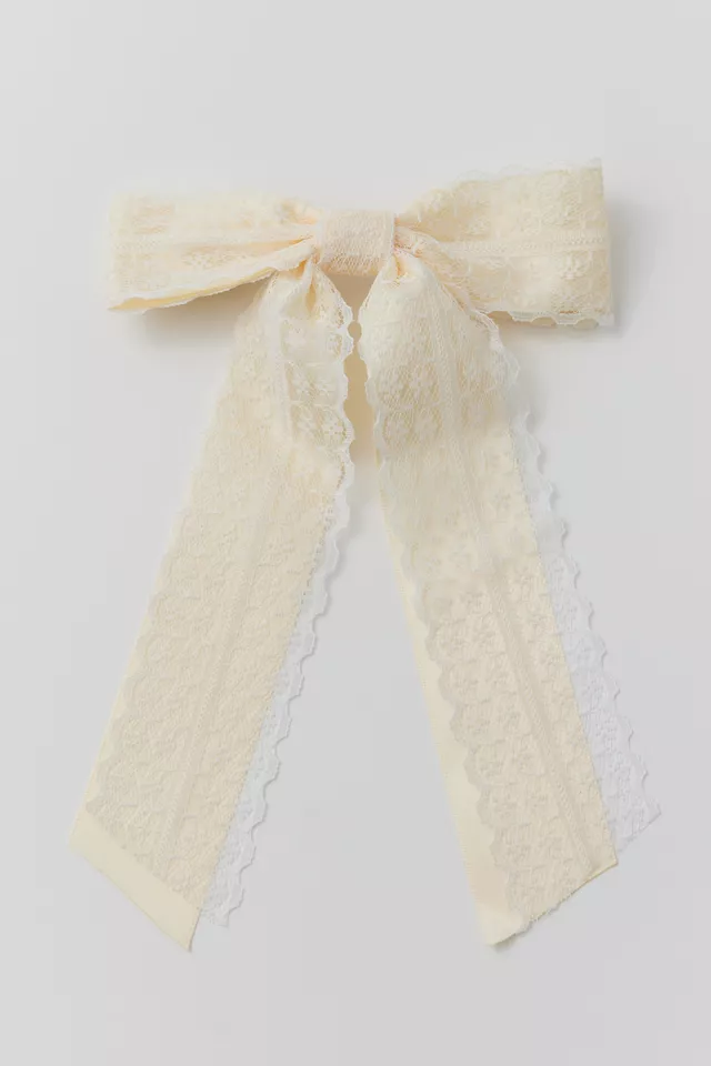 Dolly Satin Lace Hair Bow Barrette