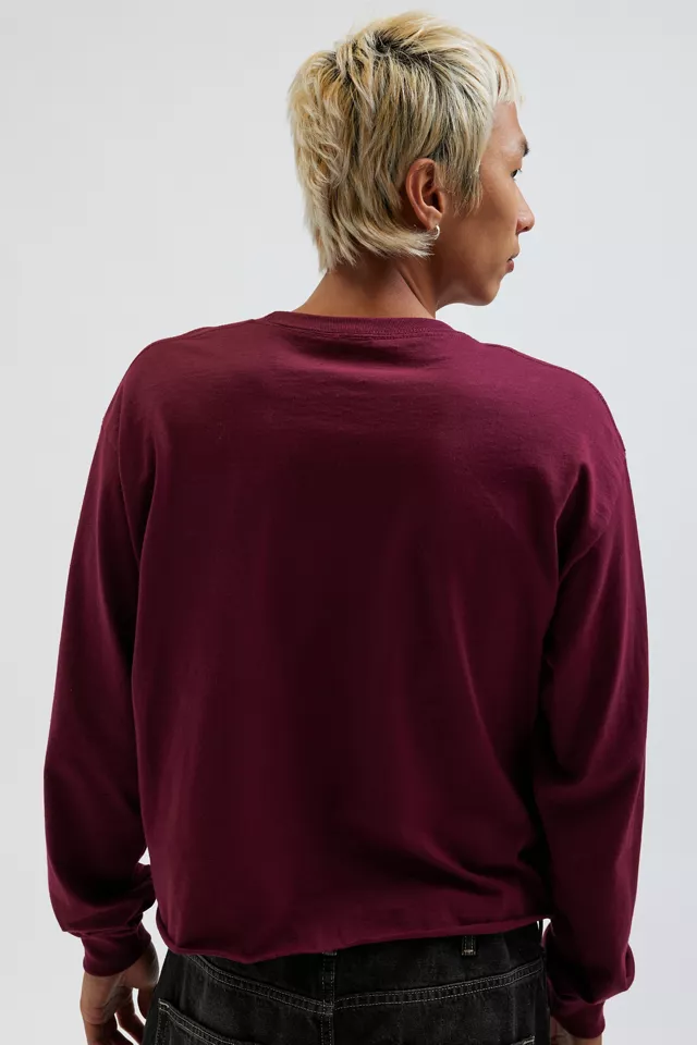 ReMADE By UO Boxy Cropped Long Sleeve Tee