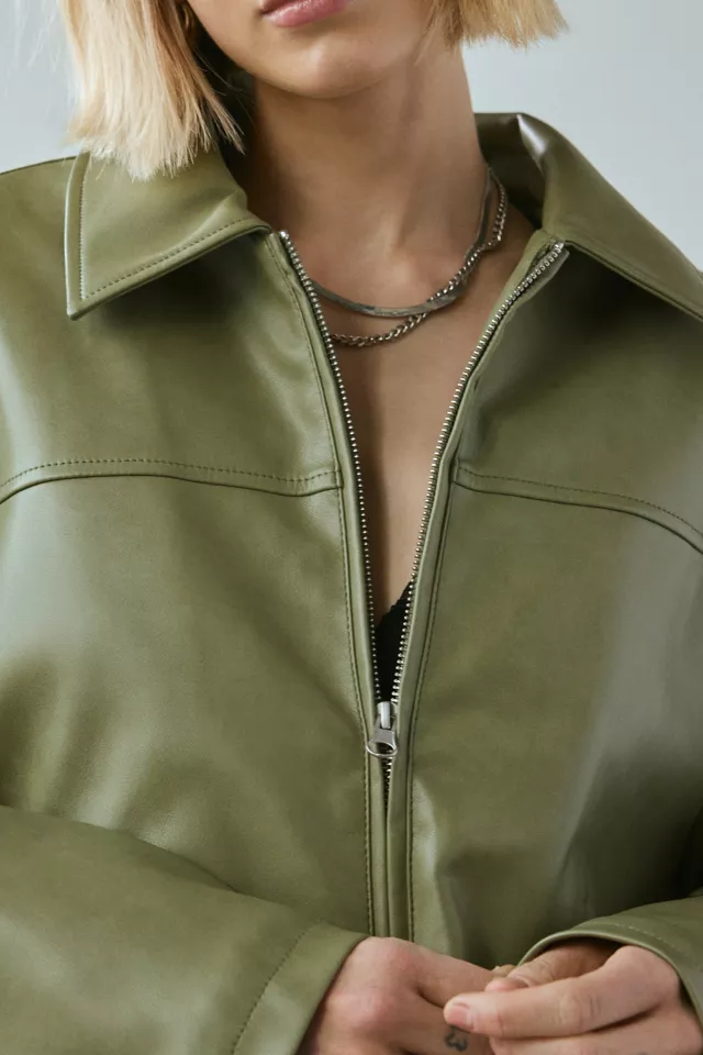 BDG Sasha Faux Leather Oversized Car Jacket