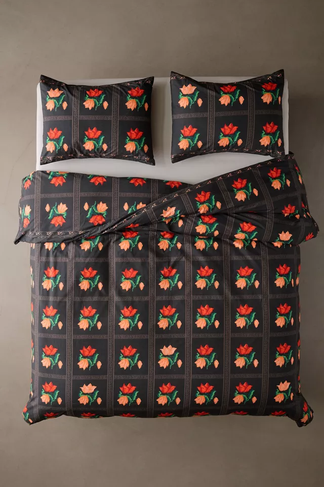 Bridgette Floral Breezy Cotton Percale Duvet Cover