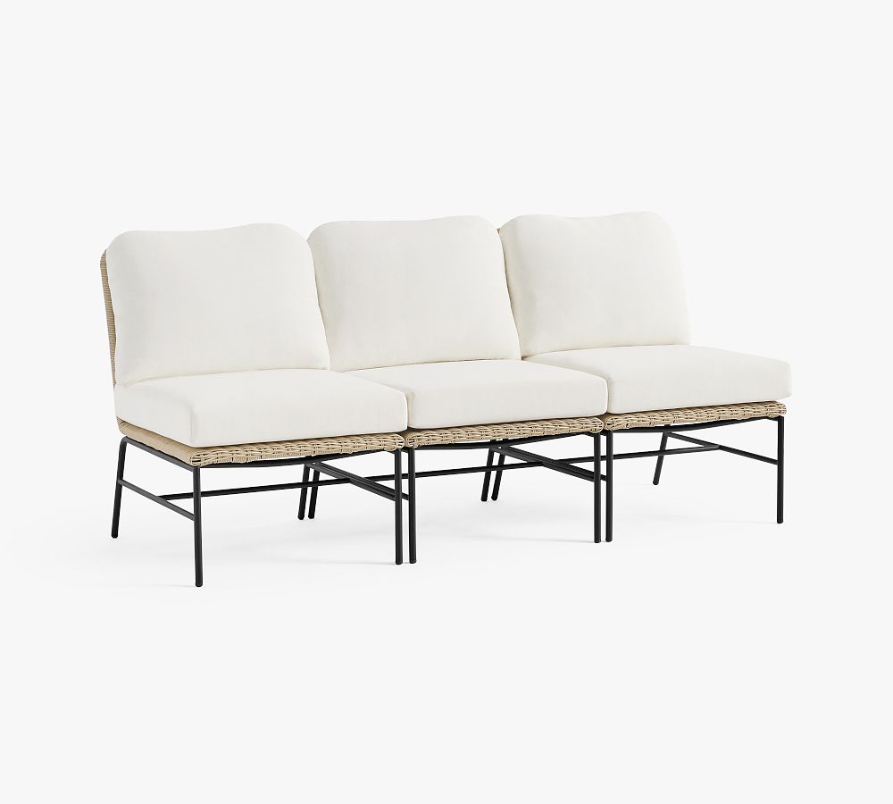 Tulum 3-Piece Outdoor Modular Armless Outdoor Sofa (69")