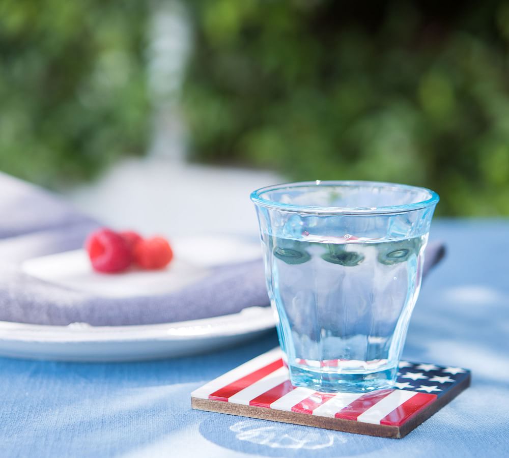 Colored Bistro Glass Tumblers, Set of 6