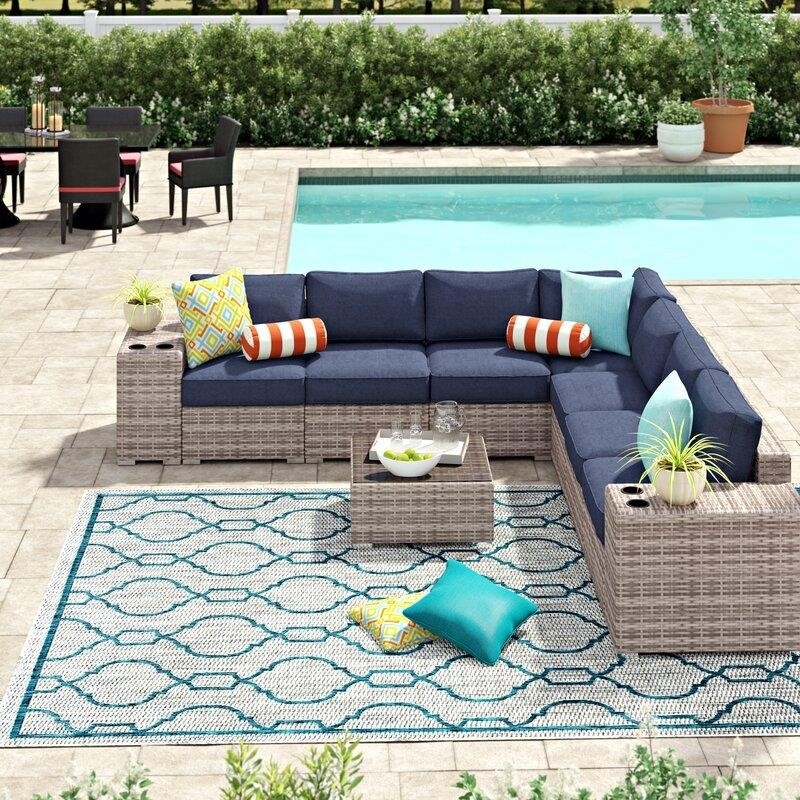 Lazaro Wicker/Rattan 6 - Person Seating Group with Sunbrella Cushions