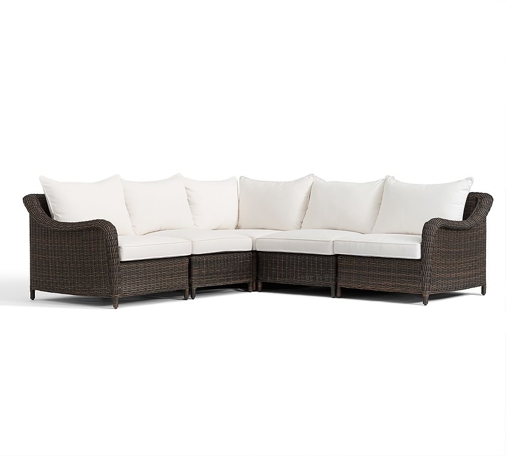 Torrey Wicker 5-Piece Roll Arm Outdoor Sectional (101")