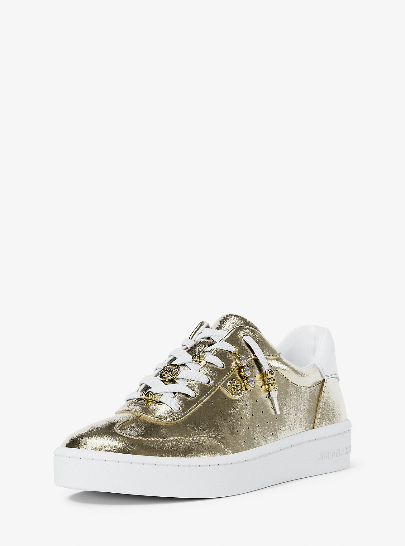 Scotty Embellished Metallic Leather Sneaker