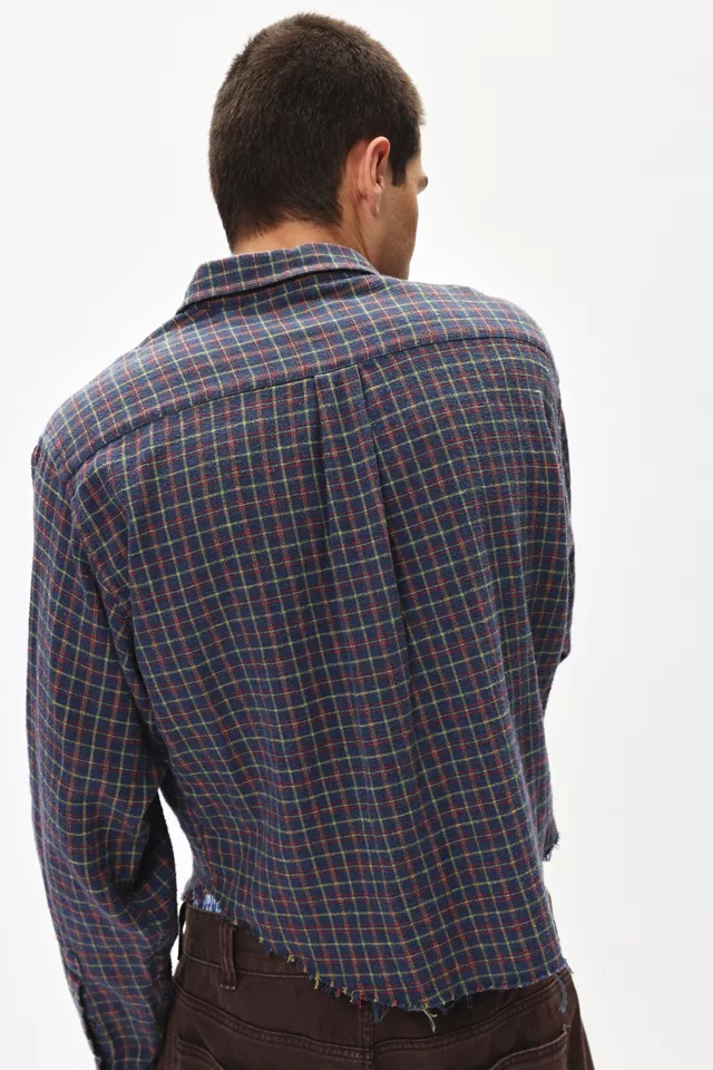 ReMADE By UO Cropped Hem Flannel Shirt