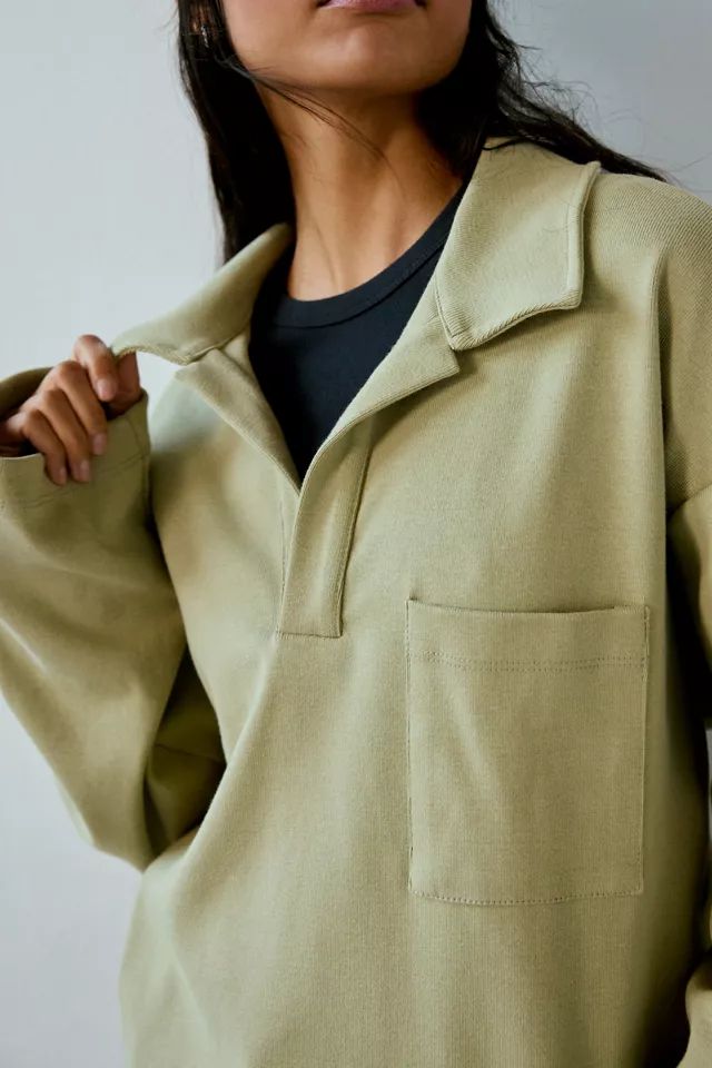 ReMADE By UO Remnants Boxy Pullover Polo Shirt