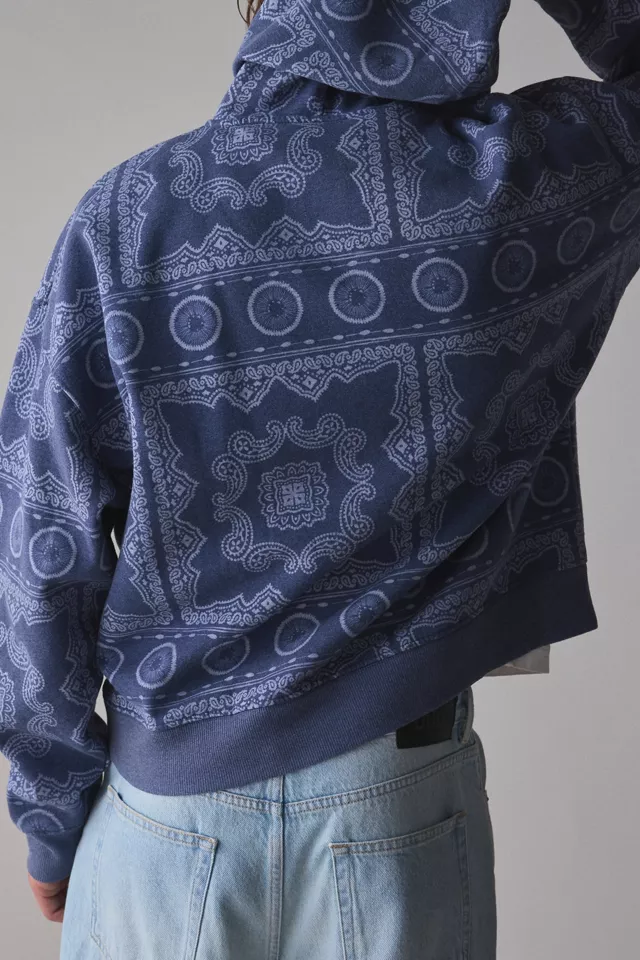 BDG Bandana Pattern Zip-Up Hoodie Sweatshirt