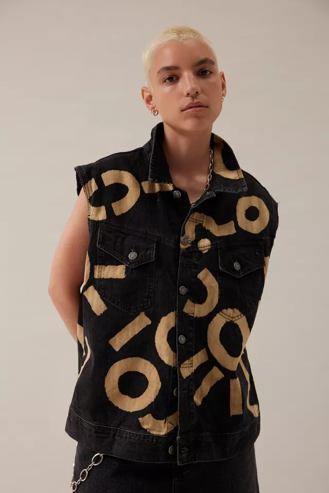 Inperfect Denim X ReMADE By UO Bleach Dye Pattern Vest