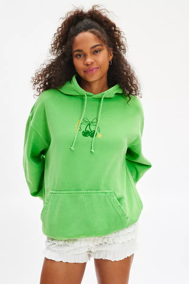 Healthy Living Graphic Overdyed Hoodie Sweatshirt