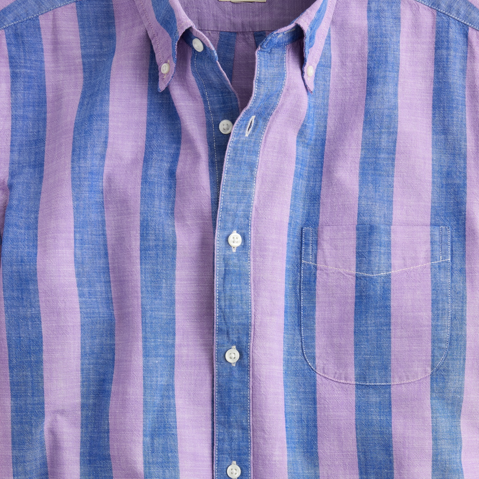 Short-sleeve organic cotton chambray shirt