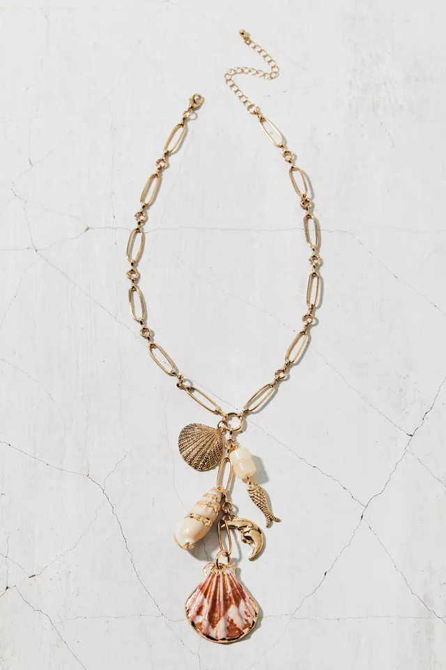 Capri Shell Chain Lariat Necklace