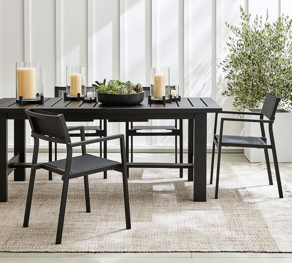 Fiji Metal & Mesh Stackable Outdoor Dining & Armchairs