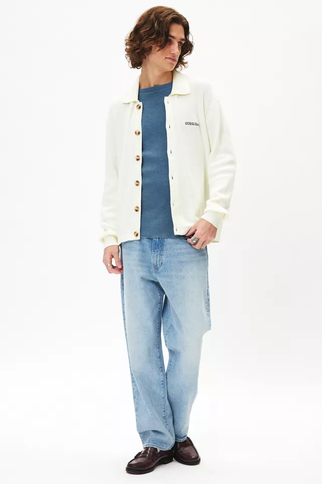 GUESS JEANS Embroidered Long Sleeve Polo Shirt