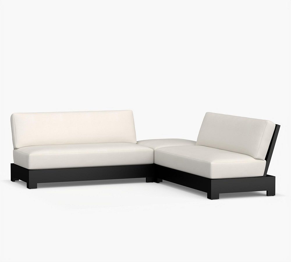 Malibu Metal Platform 3-Piece Outdoor Loveseat Sectional (99")