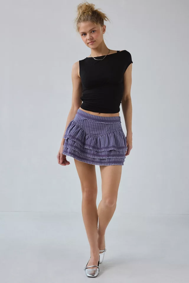 Kimchi Blue Jo Cotton Ruffle Mini Skirt