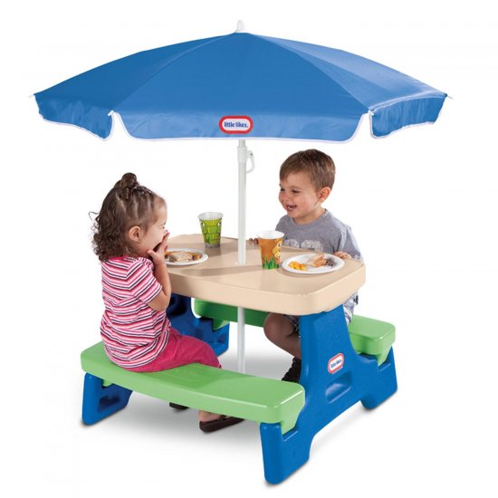 Easy Store&trade; Jr. Play Table with Umbrella - Blue\Green