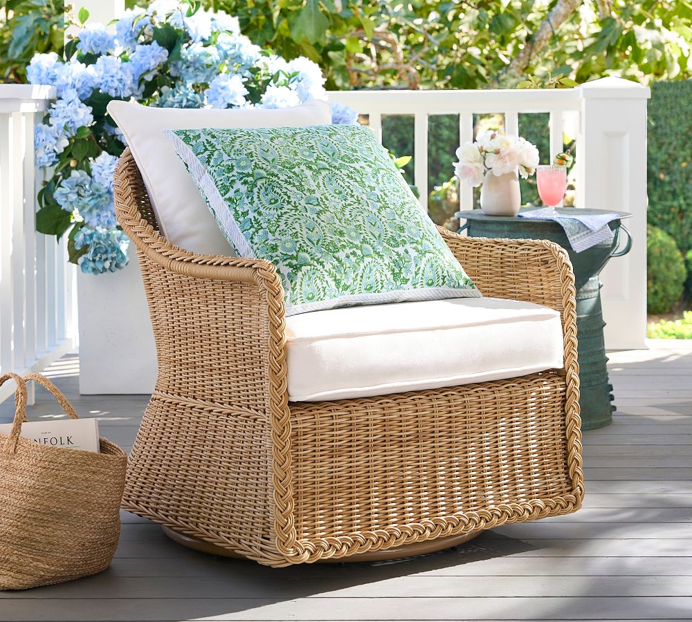 Westport Wicker Swivel Outdoor Lounge Chair