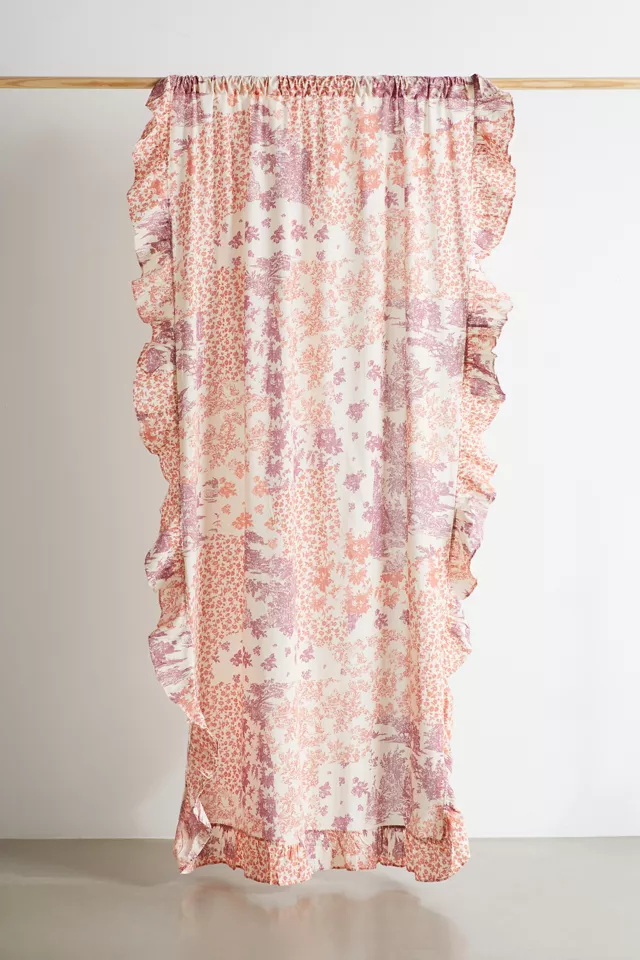 Toile Patchwork Ruffle Window Panel