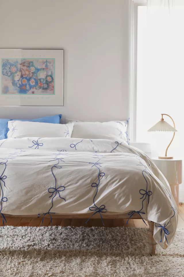 Lacey Bows Femme Embroidered Duvet Cover