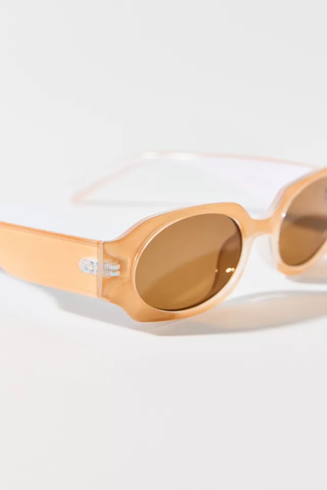 Brielle Shimmer Plastic Round Sunglasses