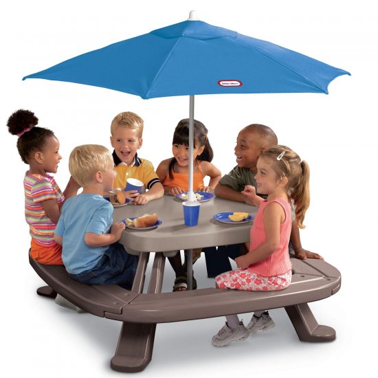 Fold'n Store&trade; Picnic Table with Market Umbrella