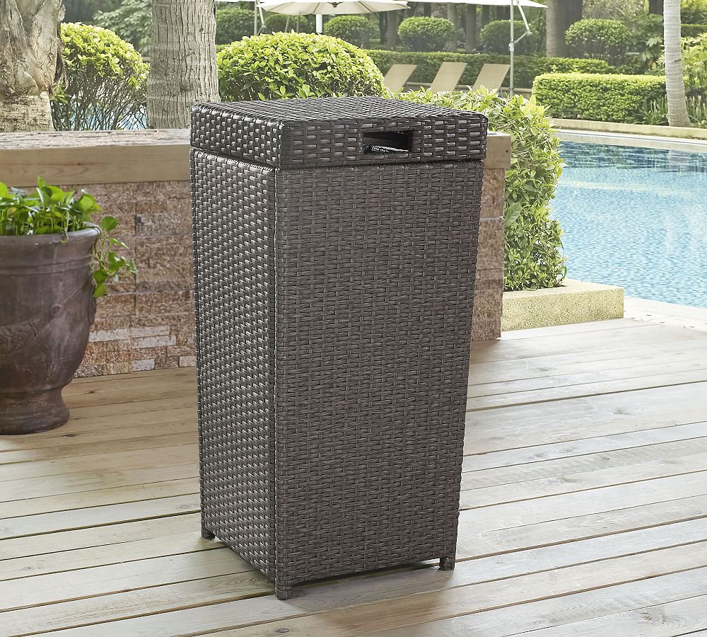 Benson Outdoor Wicker Trash Bin