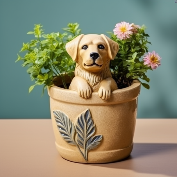 櫨Clearance sale for only $29.99櫨Garden Art Dog Flowerpot