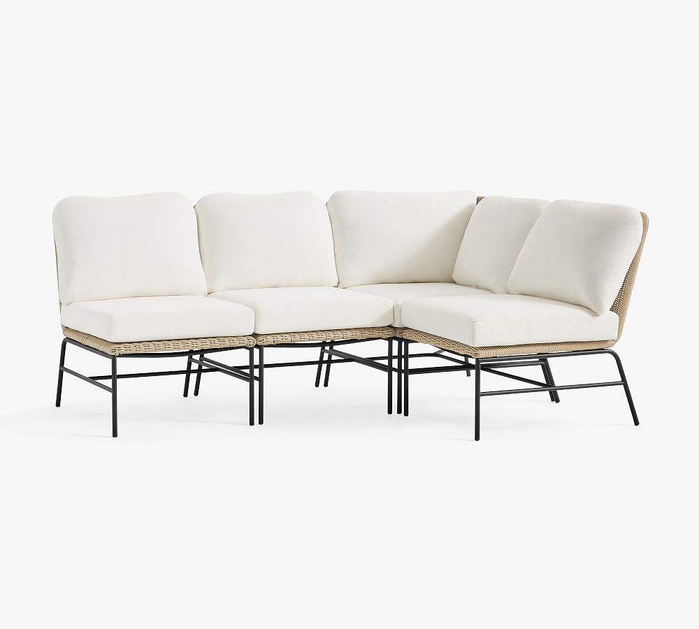 Tulum 4-Piece Armless L-Shaped Outdoor Sectional (96")