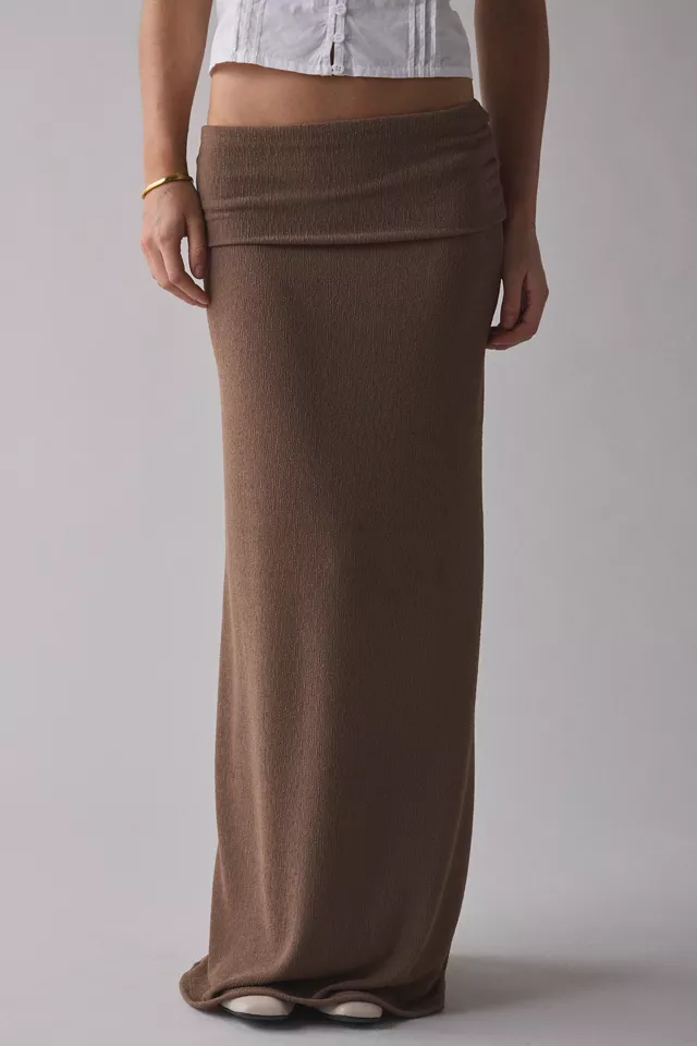 ReMADE By UO Remnants Foldover Crepe Maxi Skirt