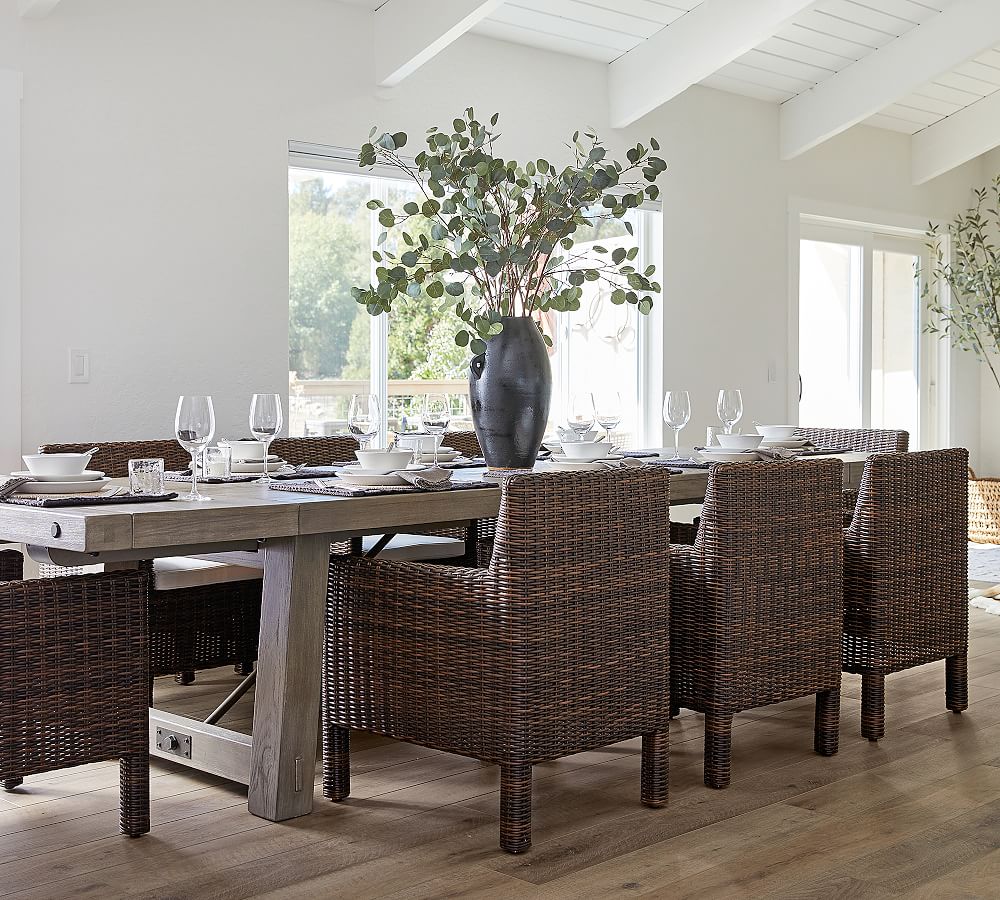 Torrey Wicker Square Arm Outdoor Dining Chair