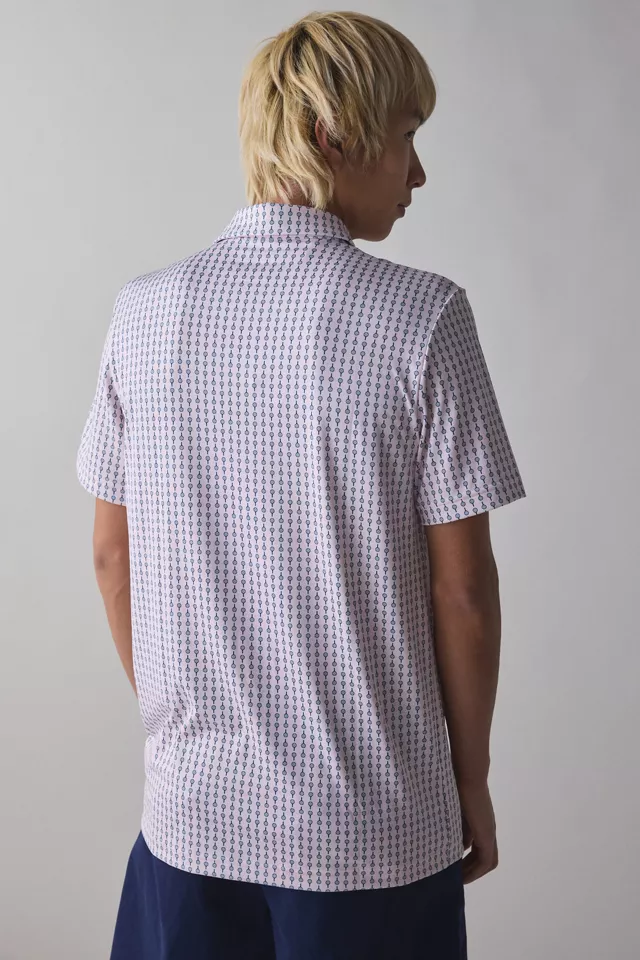 Lacoste Golf Performance Patterned Polo Shirt