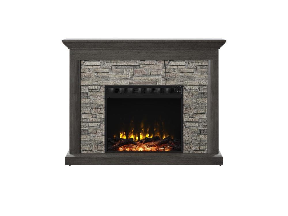 Keeton Electric Fireplace Mantel Package in Weathered Gray