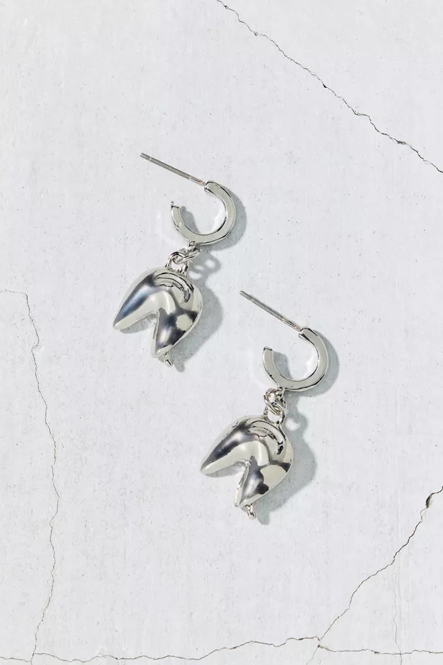 Fortune Cookie Charm Hoop Earring