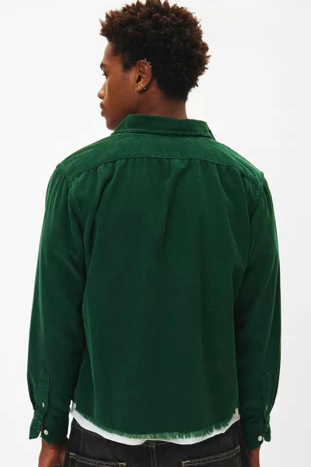 ReMADE By UO Overdyed Raw Crop Cord Long Sleeve Shirt