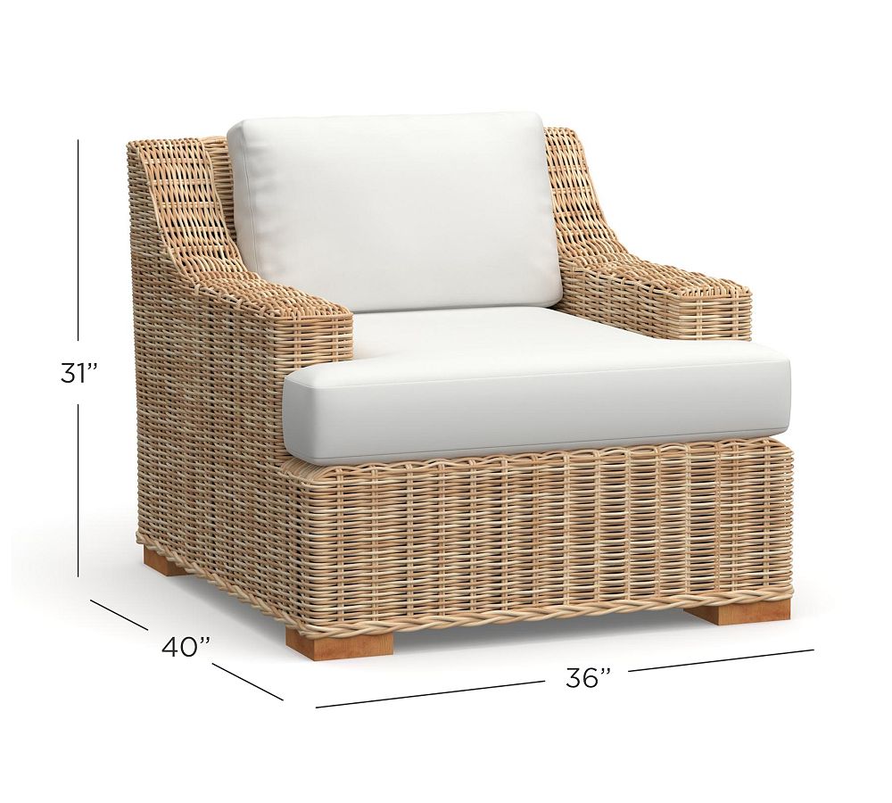 Huntington Wicker Slope Arm Outdoor Lounge Chair
