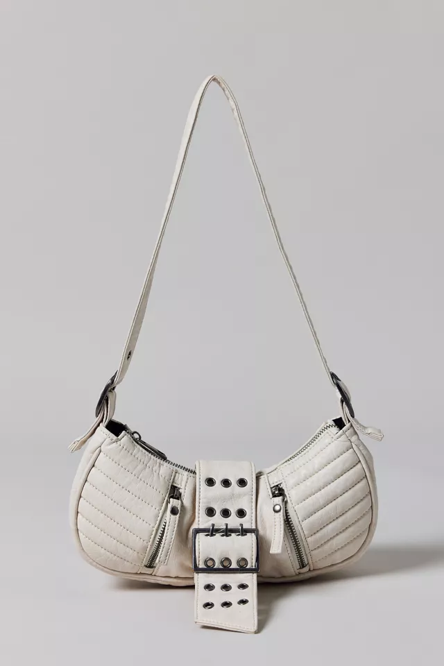 Silence + Noise Riveted Strap Faux Leather Moto Bag