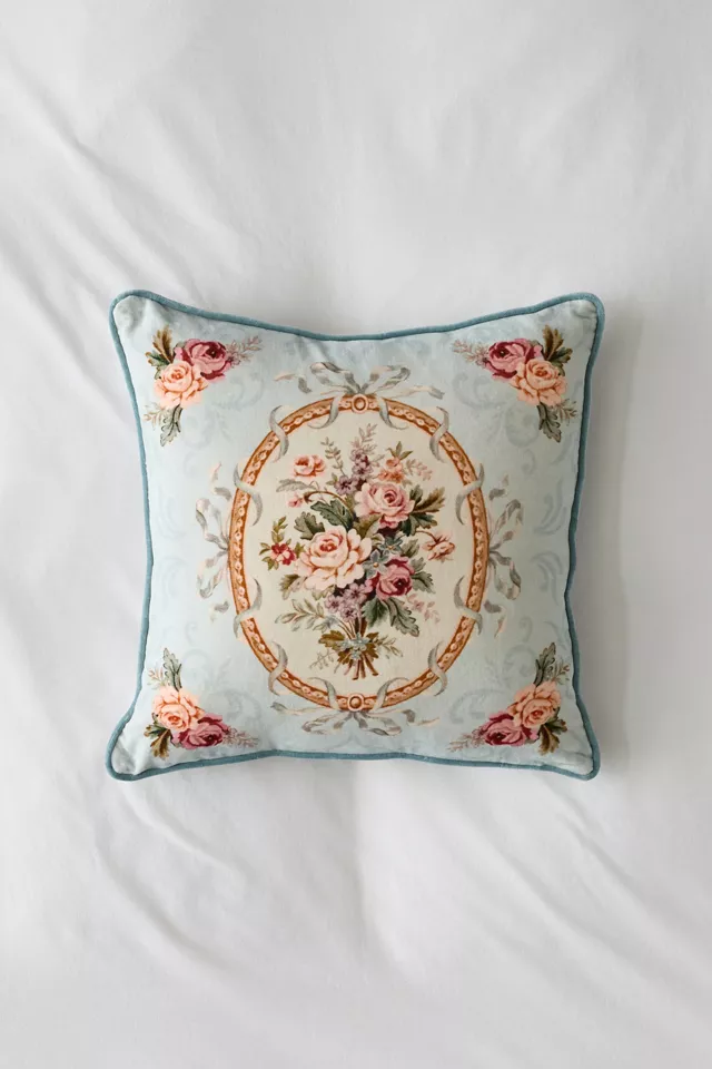 Antoinette Floral Velvet Throw Pillow
