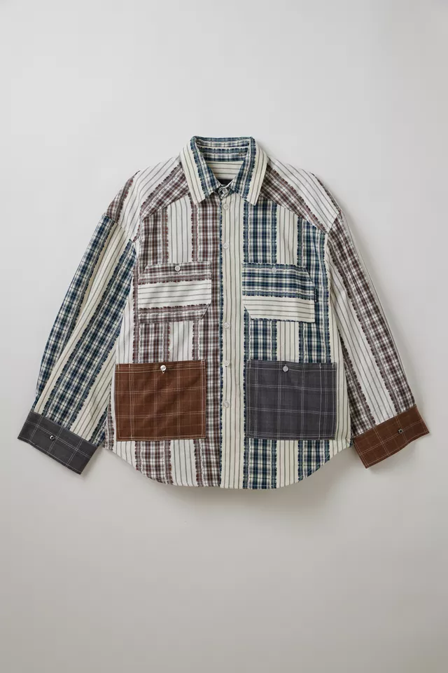 FRIED RICE Check Striped Long Sleeve Shirt