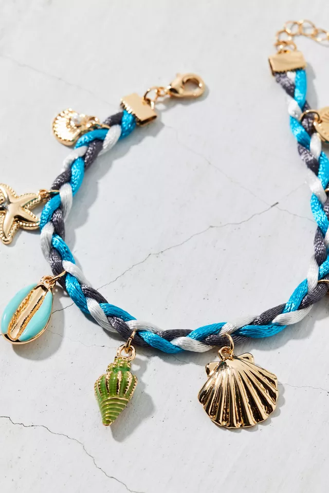 Capri Braided Shell Charm Bracelet