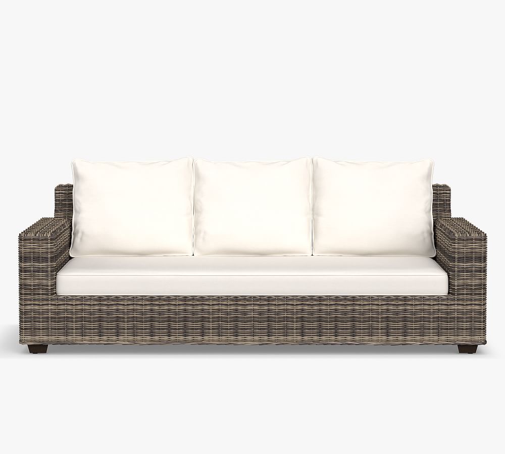 Torrey Wicker Square Arm Outdoor Sofa (86")
