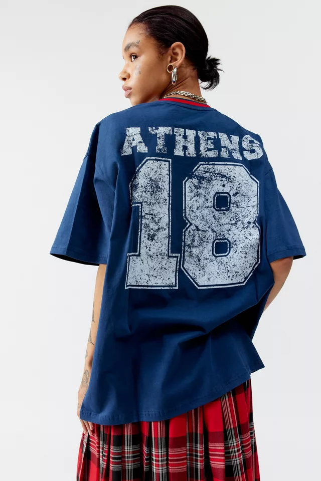 Athens Applique Graphic Jersey T-Shirt Dress