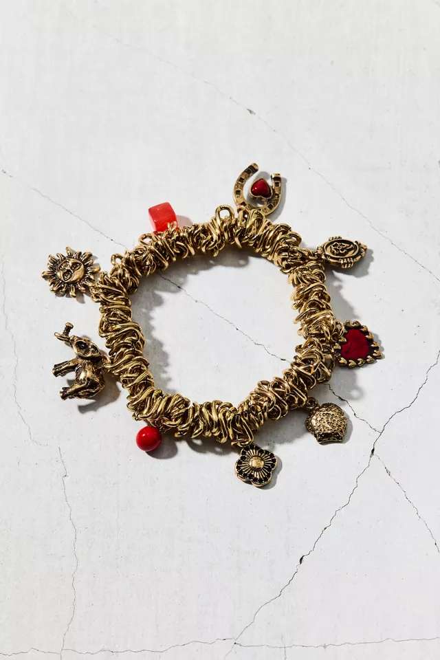 Indigo Stretch Metal Charm Bracelet