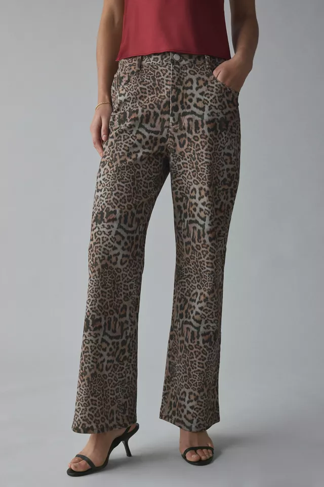 Another Girl Leopard Print Relaxed Fit Jean
